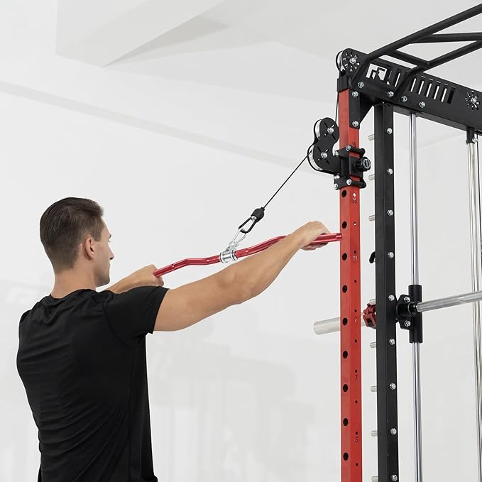 RitFit 38.6'' W-Shaped LAT Pulldown Bar, Aluminum Alloy Cable Machine Attachment with Full Rotation for Gym, Strength Training, Workouts