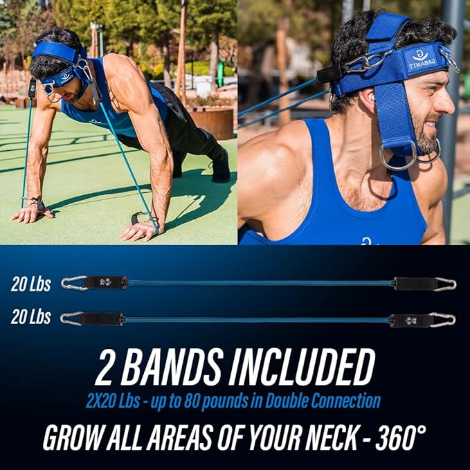 G Gabantt- Neck Exerciser and Neck Trainer. Adjustable Neck Harness Weight Lifting, 4 Way Neck Training - Head Harness for Neck Exercises and Neck Muscle Builder. Neck Strengthener Workout Equipment