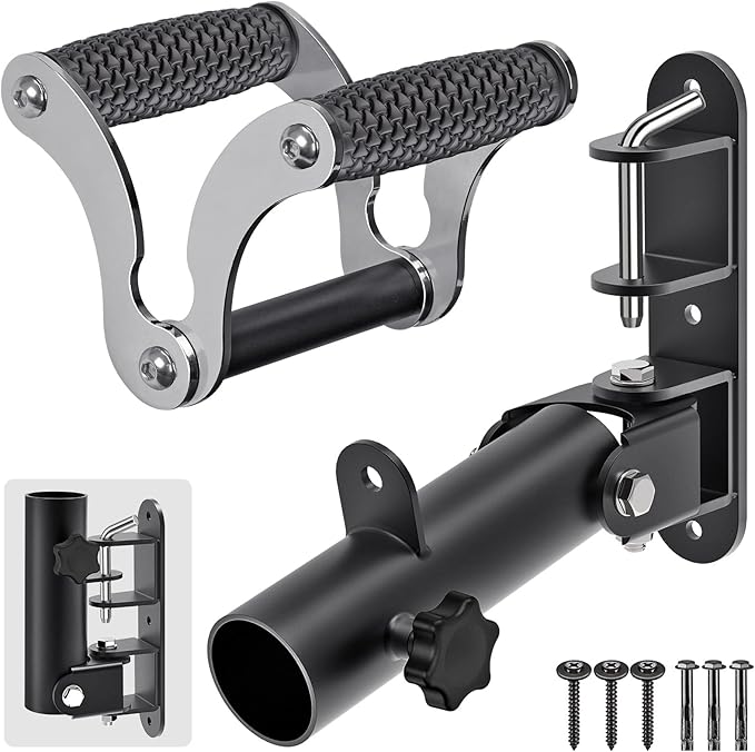 Kipika Landmine Attachment for Olympic Barbell Bars, Wall Mount Landmine Attachment, V Bar Row Landmine Handle and Viking Press Landmine Handle, Versatile Strength Training Equipment for Home Gym