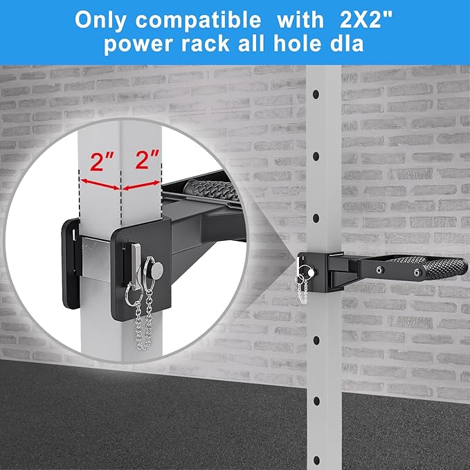 Kipika Y-Shaped Dip Bar for Power Cage with 5/8" or 1" Hole - Dip Bar Attachments for Home Gym - Heavy Duty Power Rack Attachments - Squat Rack Accessories for Strength Training