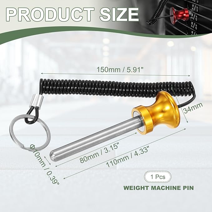 Weight Stack Pin, Weight Gym Pin Strength Training Equipment Replacement with Pull Rope for Home Gym Club