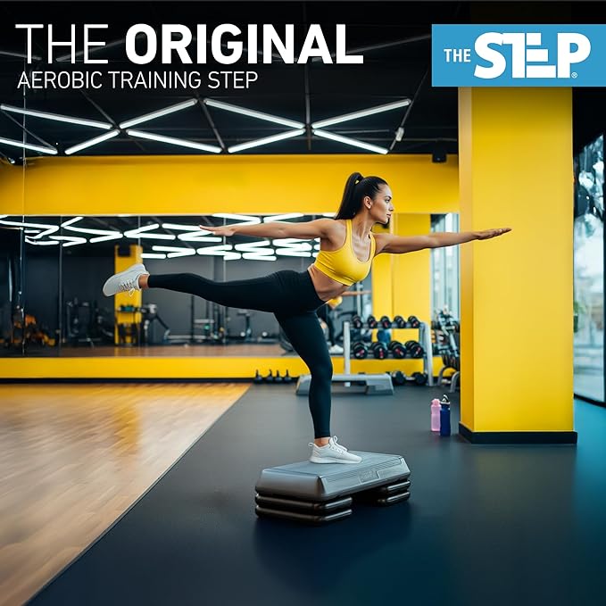 Freestyle STEP Exercise Step Platform, Circuit Size Stepper for Exercise at Home with 2 Risers