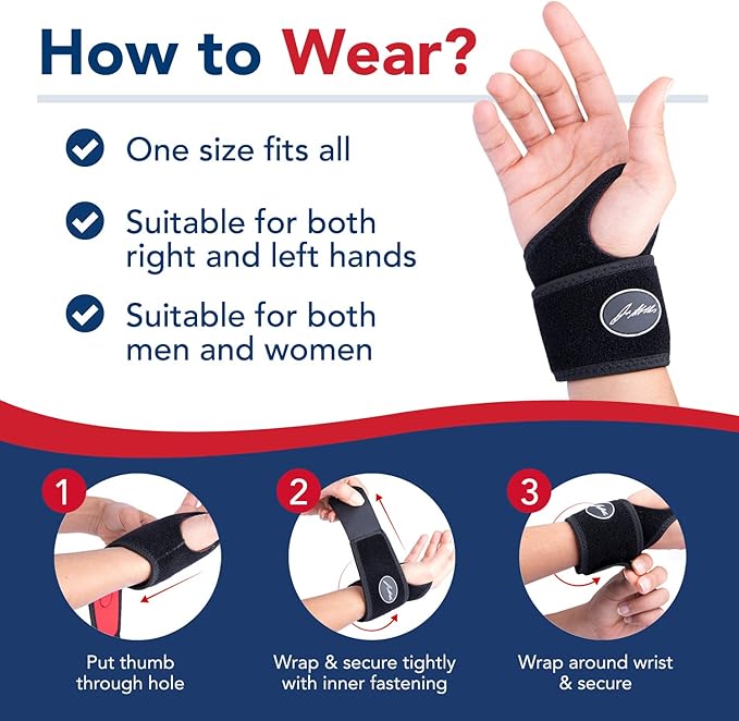 Doctor-Developed Gym Wrist Wraps, Lifting Wrist Wraps for Weightlifting, & wrist compression brace for Workout, weightlifting straps With Thumb Loops, wrist wraps for weightlifting for Wrist Support, lifting straps gym for Men & Women – Black (Single)
