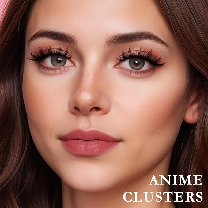 Manga Lashes Anime Eyelashes Fake Mink Manhua Lash Pack Wispy Spiky Eye Lashes Natural Look 14 Pairs Doll Spike Wet Eyelash Pack 16mm Manhwa Pestañas for Women