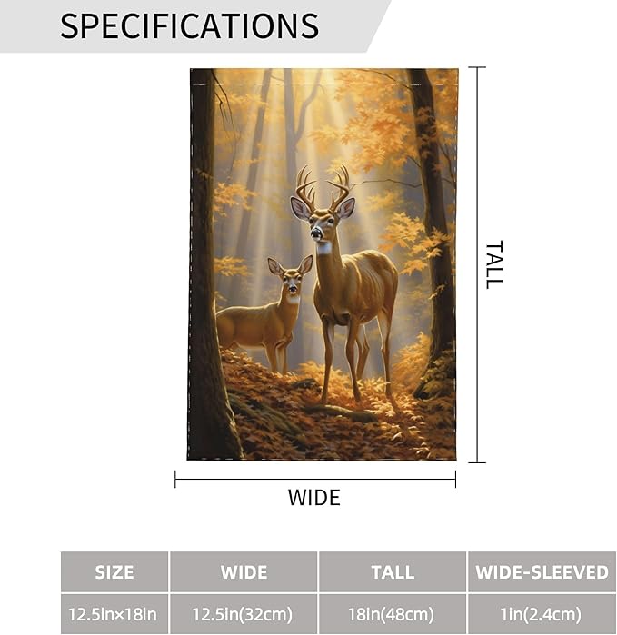Deer in Woods Garden Flag 12x18 In Double Sided Yard Flags Lawn Sign Decor No Flagstand