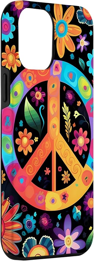 iPhone 12 Pro Max Peace Sign Hippie Floral Case