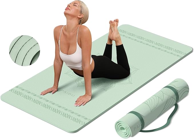 Large Yoga Mat-72’x36’x0.4’ Extra Width & Thick,Comfortable,Non-Slip Exercise Mat-Works Great on All Floor for Stretching,Yoga Studio,Gym or Home Workouts