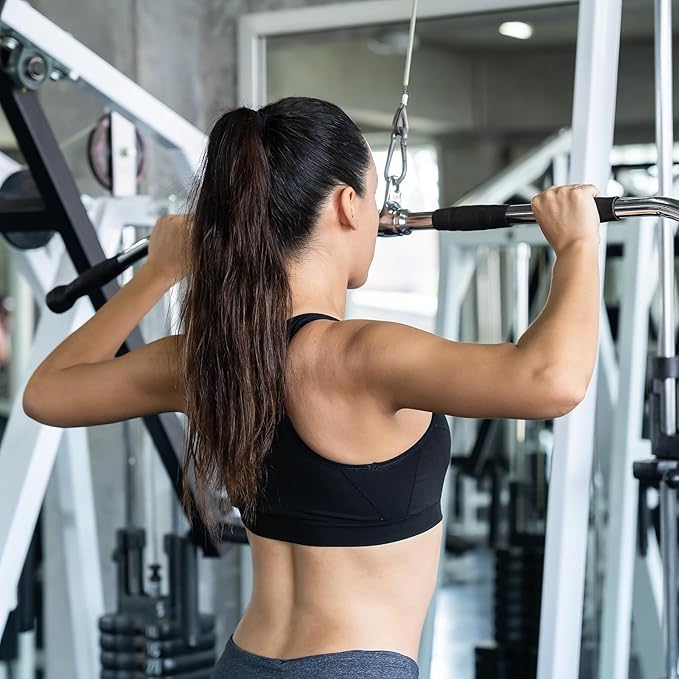 uxcell Pull Down Bar 35 inch, Wide Grip Pull Down Machine Attachments with Handles for Home Gym Accessories