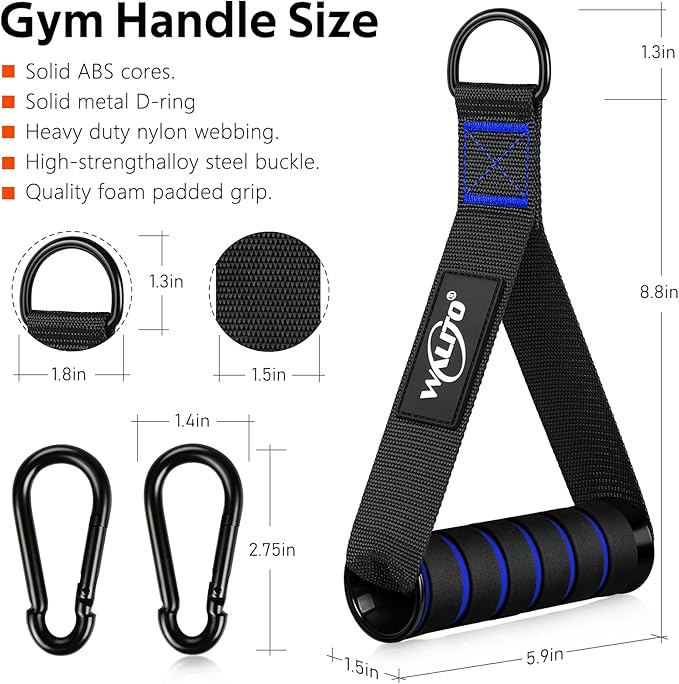 WALITO Exercise Handles, Replacement Cable Machine Attachments for Home Gym Equipment, Pulley System, Pilates, Resistance Bands, Strength Trainer, Heavy Duty Working Out Handles