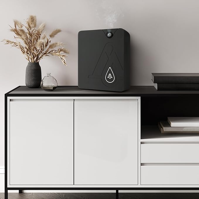 AromaPlan Smart Scent Air Machine for Home + 2 Fragrances– Smart Cold Air Technology, Hotel Collection Diffuser, Waterless Whole House Scent Diffuser with Top Picks Fragrance Kit, Black