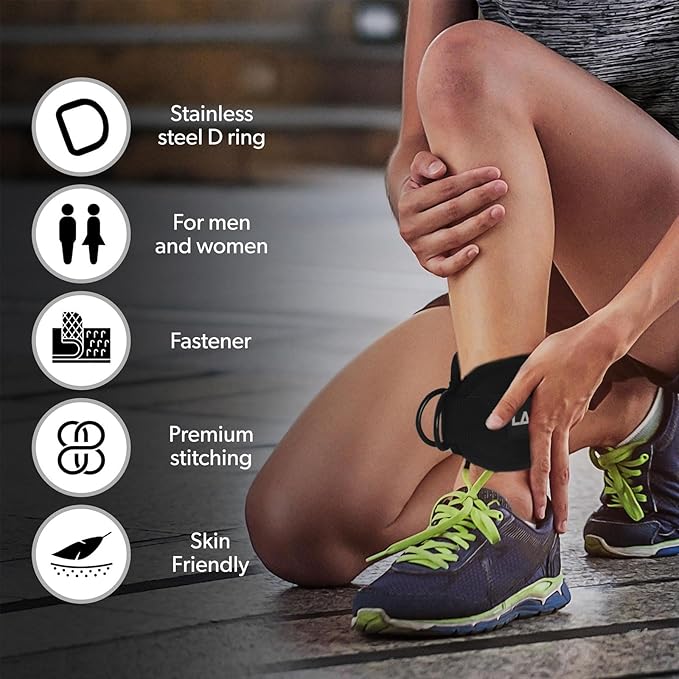Ankle Straps for Cable Machines Kickbacks - Adjustable Comfort Ankle Cable Attachments for Gym Ankle Cuff Cable Machine Glute Kickback Straps - Leg Extensions, Curls & Ankle Cuffs Women