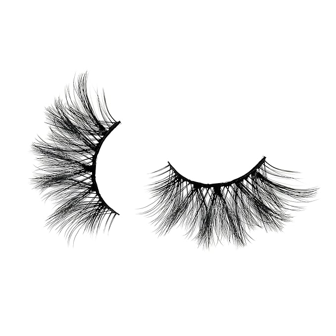 Mikiwi 25mm Lashes, Dramatic 6D Faux Mink Lashes, Fluffy Volume Eyelashes, Thick Crossed Lashes, Long Faux 25mm Mink Lashes