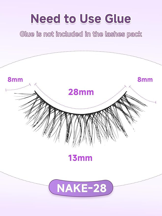 Lashes False Eyelashes Natural Lashes 13mm Short Eyelashes with Thin Memory Band Volume Wispy Lashes Soft Strip Lashes Pack C Curl Natural Eyelashes Fake Lashes 7 Pair EVENTILL