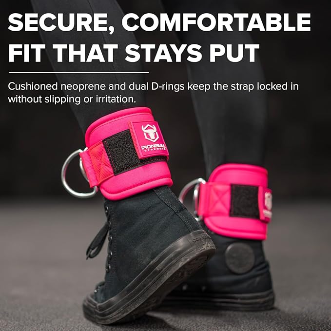 Women's Ankle Strap for Cable Machines & Resistance Bands: Gym & Home Workout Cuff Attachment for Leg Extensions, Kickbacks, Hip Abductors - Booty Exercises