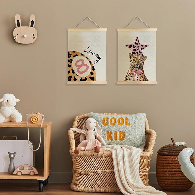 JINYO Leopard Wall Decor, Trendy Coquette Bow Cheetah Lucky 8 Ball Wall Art Poster, Cheetah Print Room Decor, Funky Preppy Leopard Posters for Girls Dorm Apartment, 12x16 Inches Set of 2