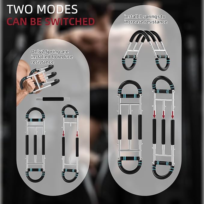 Twister Arm Trainer, Dual Triple-Spring, 30-180lb Adjustable, Chest Arm Shoulder Workout Equipment, Portable Detachable Arm Twister Exerciser for Men, Chest Expander for Gym Home Fitness