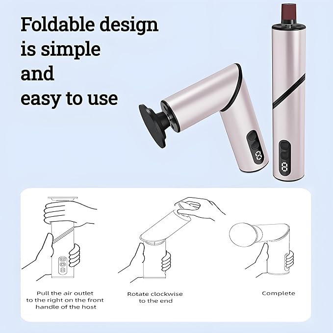 Foldable Electric Foot Callus Remover, Foot Files, 9-Speed Foot Sander Pedicure Tools for Feet Dead Skin with Sandpaper Disk and Nail Drill Bits(Rose Gold)