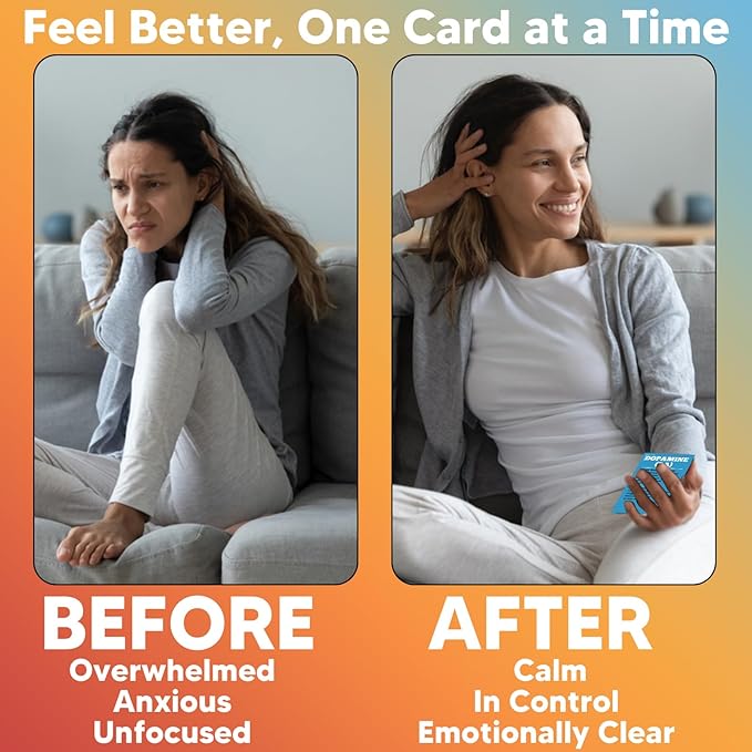 Anxiety & Stress Relief Cards with MoodCube Spinner – Science-Based Self Care & Emotion Therapy Tools, Mindfulness Gift for Women, Teens & Adults | Mental Health Support for Calm & Focus