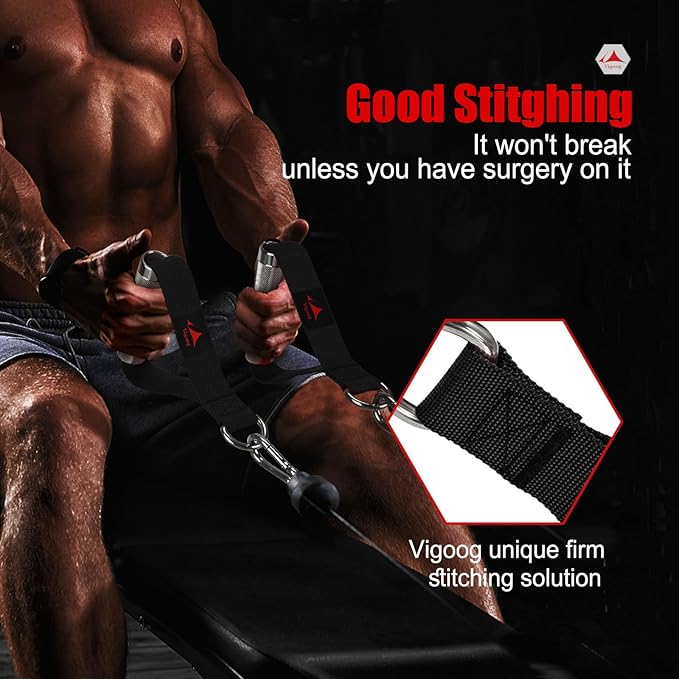 Heavy Duty Metal Workout Handles,Replacement Grip Attachments for Cable Machines, Resistance Bands, LAT Pulldown, Strength Exercise Home Gym & Commercial Fitness Equipment