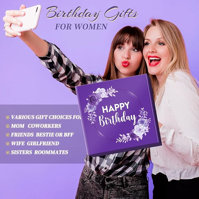 14PCS Birthday Gifts for Women ,Mom, Wife, Girlfriend, Sister, Her- Self Care Gifts Get Well Soon Gifts Basket for Women Lavender Relaxing Spa Gifts Care Package w/ Blanket Mothers Day Gifts for Mom