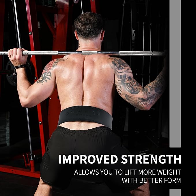 Genuine Leather Weight Lifting Belt with Lever Buckle, 10mm Thick 4" Leather Lumbar Back Support, Gym Belts Ideal for Training, Weightlifting, Bodybuilding, Squats and Deadlifts