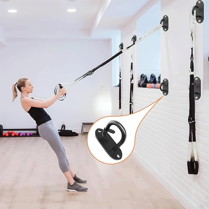 3-Pack Resistance Band Wall Anchor, Workout Wall Mount Anchor, Wall Mount Bracket for Suspension Straps, Space Saving Workout Equipment for Strength Training, Home Gym