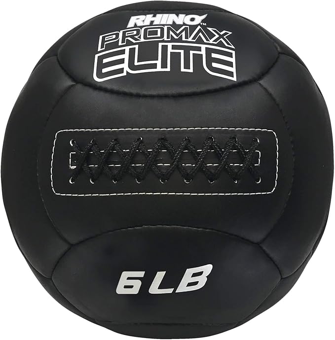 Champion Sports Rhino Promax Elite Slam Ball – Soft Shell, Non-Slip Grip, Multiple Weights Available, 14” Diameter, for Weightlifting, Plyometrics, Cross Training & Home Gym Fitness