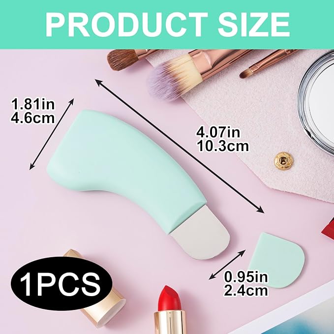 Manual Face Spatula, Metal Facial Scraper with Silicone Lid for Men & Women, Reusable Face Scrubber for Dry Oily Skin- Light Green