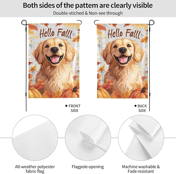 Dog Garden Flag 12x18 In Double Sided Yard Flags Lawn Sign Decor No Flagstand