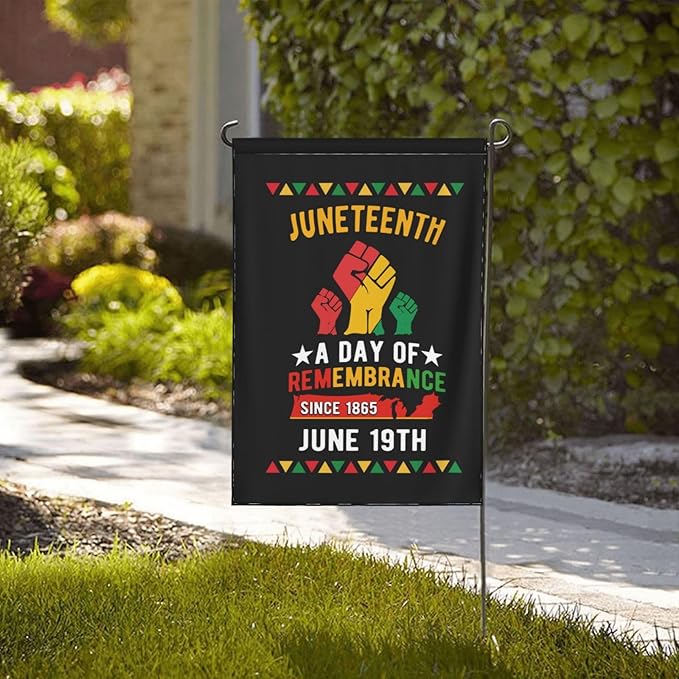 Juneteenth Garden Flag – 12.5x18 Inch Outdoor juneteenth Decorations Banner, african american flags Yard Decor,Black History Month Freedom Day Gift