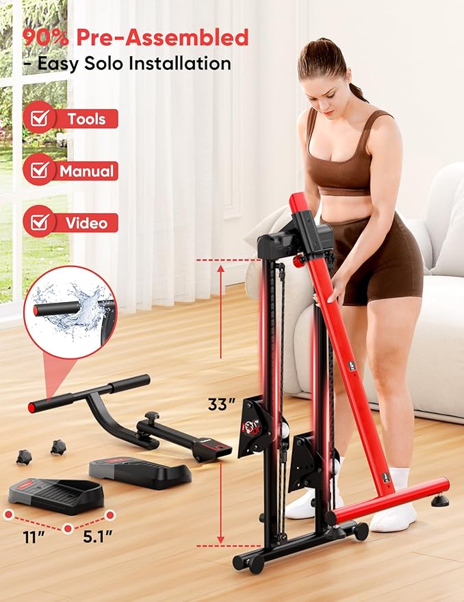 YOLEO Steppers for Exercise at Home, Adjustable Stair Stepper with 3 Workout Modes,Folding Cardio Stair Master with Adjustable Handlebar&Oversized Pedal,90% Pre-Assembled Stair Climber with Caster Mat