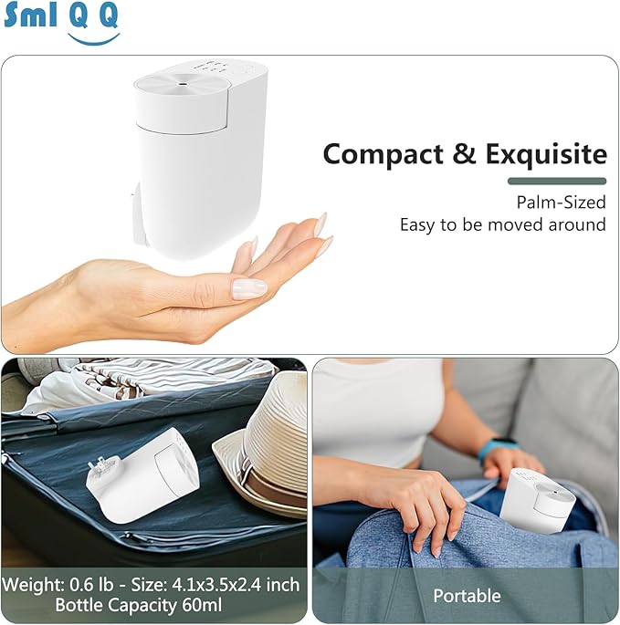 2025 Waterless Plug in Wall Diffuser, Mini Home Fragrance Diffuser for Large Room 1,000 Sq.ft Coverage, Wireless Portable Aromatherapy Set - Included 100ml Oil and Replacement Bottle