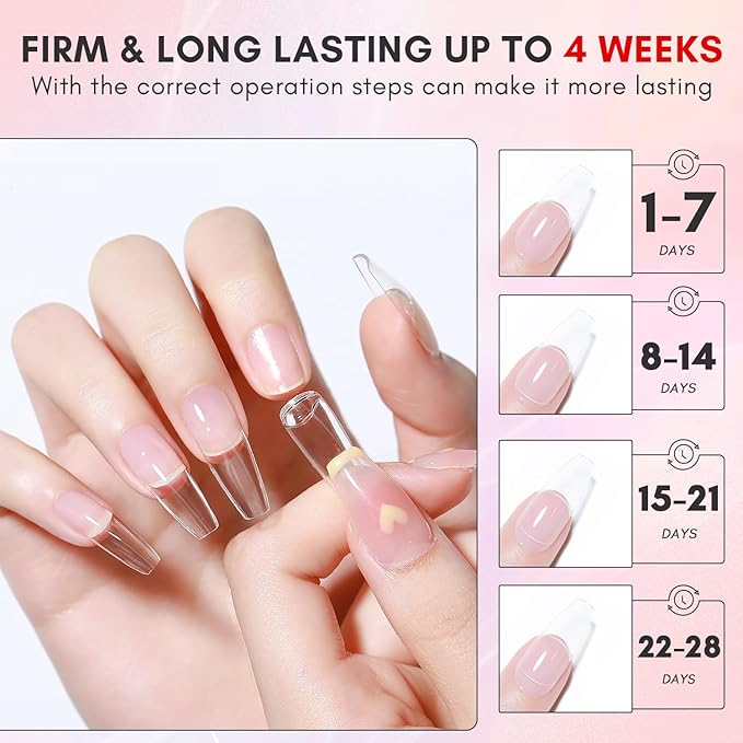 Makartt Gel Nail Glue for Press On Nails - 3D Gel Nail Art, 30ml Super Strong 3 in 1 Solid Nail Glue Gels for False Nail Tips, Long Lasting Manicure Bond, Curing Needed, Pack of 2