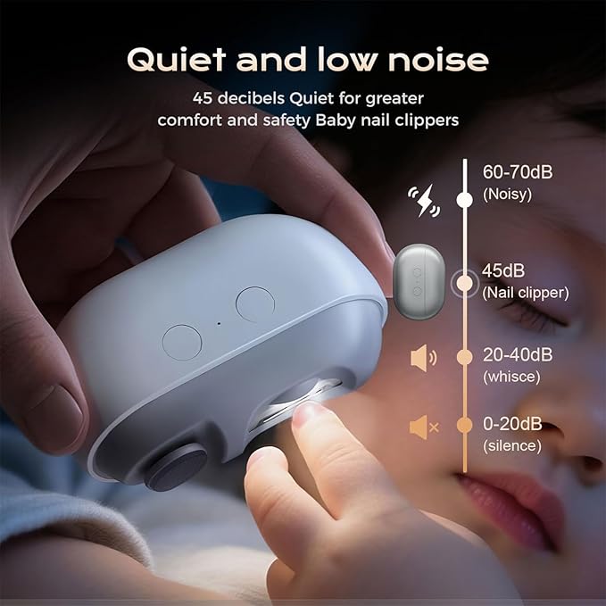 2026 Upgraded 3-in-1 Portable Electric Nail Clipper & Polisher with LED Light, USB Rechargeable, Nail Scraps Storage, Safety Electric Toe Nail Clipper for Seniors, Kids, Adult, Caregivers (White Gray)