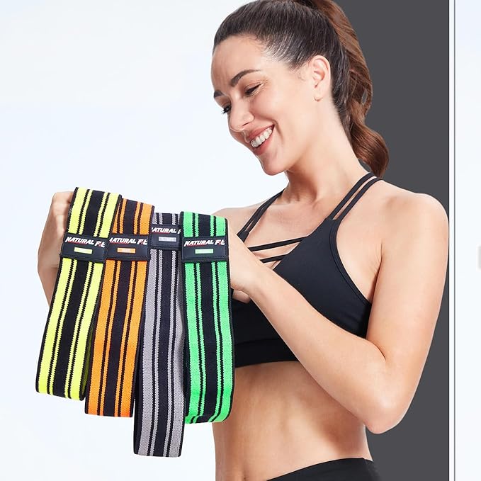 Resistance Bands, Exercise Workout Bands for Legs and Butt, Fabric 6 Set of Stretch Bands for Women and Men, Exercise Loop Bands Yoga, Pilates, Rehab