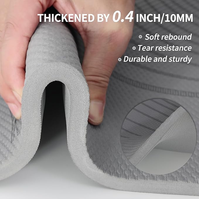 Large Yoga Mat-72’x36’x0.4’ Extra Width & Thick,Comfortable,Non-Slip Exercise Mat-Works Great on All Floor for Stretching,Yoga Studio,Gym or Home Workouts