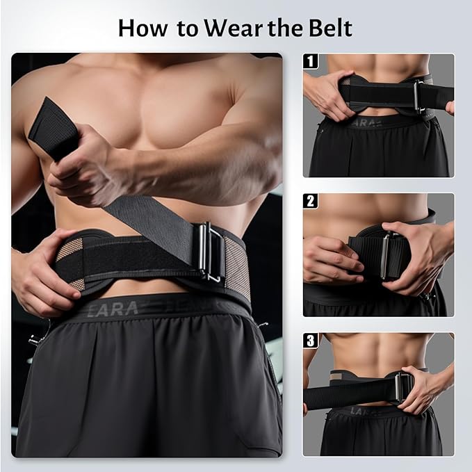 MANUEKLEAR Gym Weight Lifting Belt Weight Lifting Workout Weightlifting Powerlifting Belt for Men Women - 7.5inch - Bodybuilding Fitness Back Support for Cross Training, Squats, Lunges