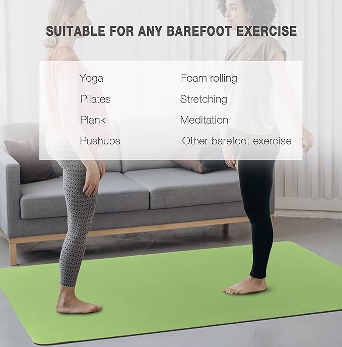 UMINEUX Large Yoga Mat for Men and Women 1/4 & 2/5 Inch Extra Thick TPE Fitness Mat for Home Gym Workout, Non-Slip, Eco Friendly Exercise Mat for Yoga, Pilates, Stretching, Meditation