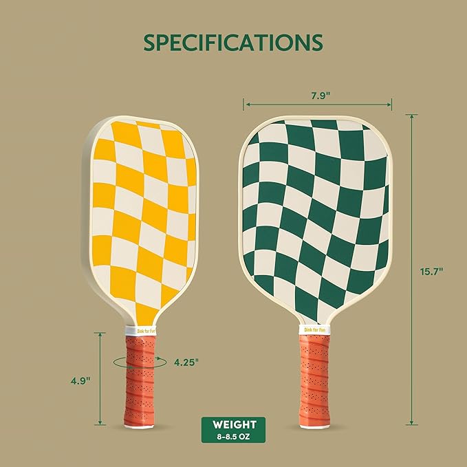 Pickleball Paddles Set of 2/4 - USAPA Approved Graphite/Fiberglass Pickleball Racket, 2/4 Pickleball Rackets, 4 Balls and 1 Portable Carry Bag, Pickle Ball Set for Men Women