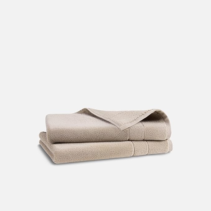 Brooklinen Super-Plush Turkish Cotton Hand Towels Set of 2 Cotton, 820 GSM, Highly Absorbent, Machine Washable, Perfect for Home & Bathroom (20"x30", Driftwood)