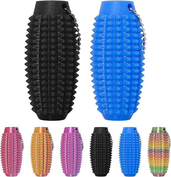 2PCS Little Ouchies Fidget Toys,Pain Stim Fidget Toy Reduce Stress for Adults,Anxiety Relief Pain Stim,Spiky Fidget Keychain for Anxiety and Stress Reduction,Novelty Gifts for Friends( Black and Blue)