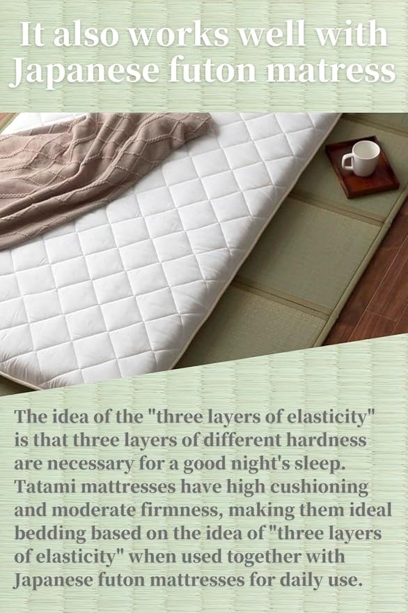 BJDesign Japanese Tatami Mat (Igusa Mattress), Foldable, Rush Grass, Floor Sleeping Japanese Futon Mattress Meditation Yoga Zen (Queen XL)