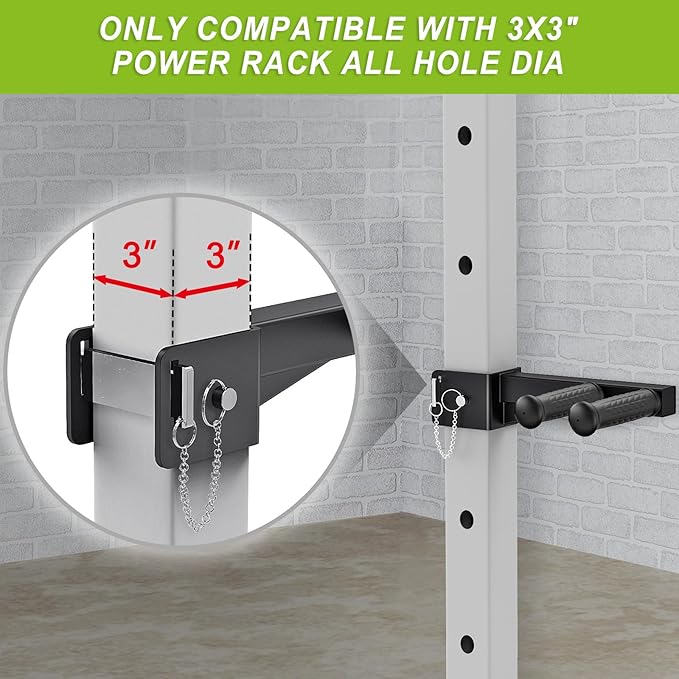 Dip Bar Attachment for Power Rack, Non-Slip Wide & Narrow Grip Handles, 500 lbs Capacity, Squat Rack Attachment for Dips, Inverted Rows, Push-Ups