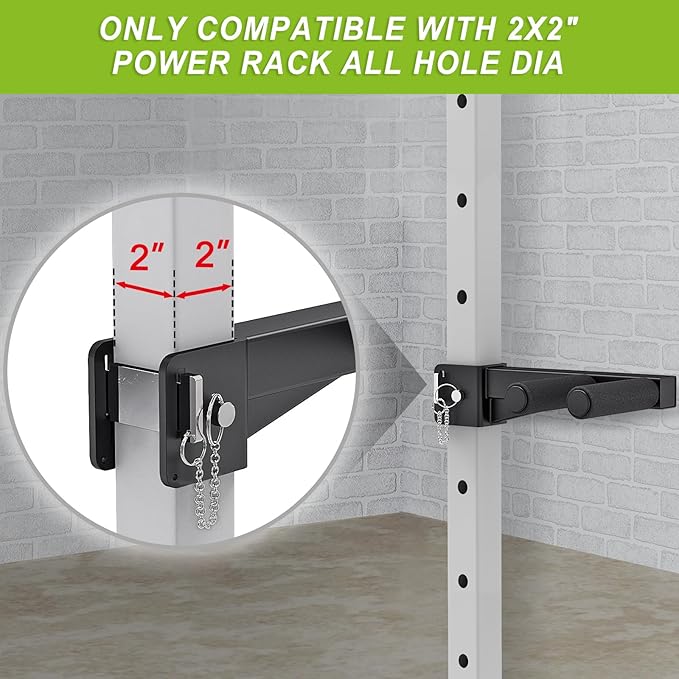 Dip Bar Attachment for Power Rack, Non-Slip Wide & Narrow Grip Handles, 500 lbs Capacity, Squat Rack Attachment for Dips, Inverted Rows, Push-Ups