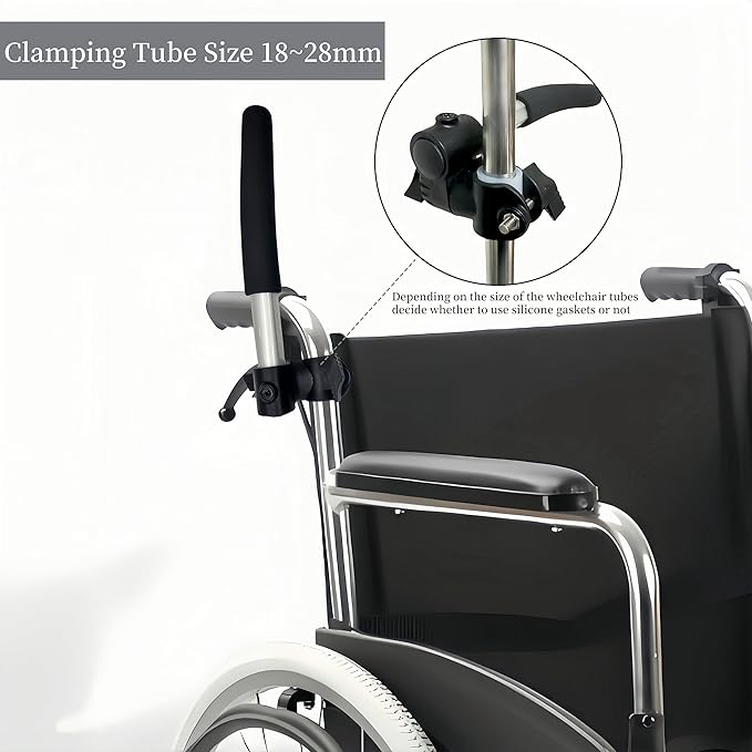 Wheelchair Handle Extenders,Adjustable Stroller Extension Rack,Universal Handlebar Extension Push Bar for Wheel Chair & Indoor Exercise Bike for Adults-2 Pack