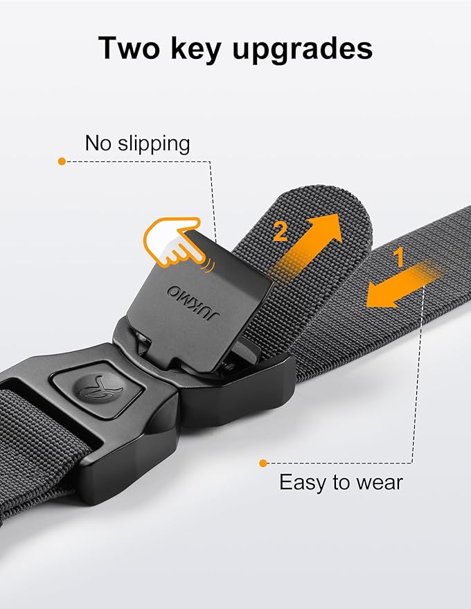 JUKMO Quick Release Tactical Belt, Military Work 1.5" Nylon Web Golf Belt with Heavy Duty Seatbelt Buckle