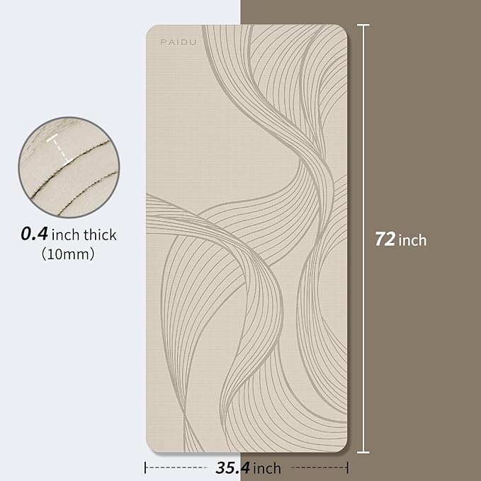 Large Yoga Mat-72’x36’x0.4’ Extra Width & Thick,Comfortable,Non-Slip Exercise Mat-Works Great on All Floor for Stretching,Yoga Studio,Gym or Home Workouts
