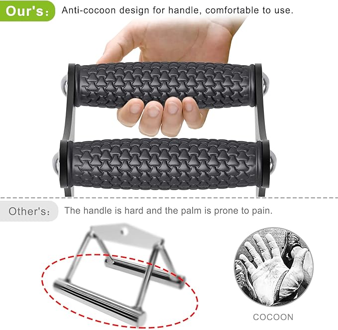 Kipika Heavy Duty Double D Handle, V Bar Cable Attachment, Row Attachment for Cable Machine, Non-Slip and Comfortable, Solid Aluminum Alloy Grip, Cable Machine Accessories for Home Gym…
