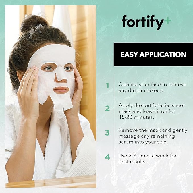 Fortify Skincare Face Mask - Hyaluronic Acid & Aloe - Dermatologist Tested, Ultra Hydrating, Anti-Aging, Pore Minimizing - 3-in-1: Detox - Treat- Boost - Clean Beauty, Korean Skin Care, 20 Sheet Masks