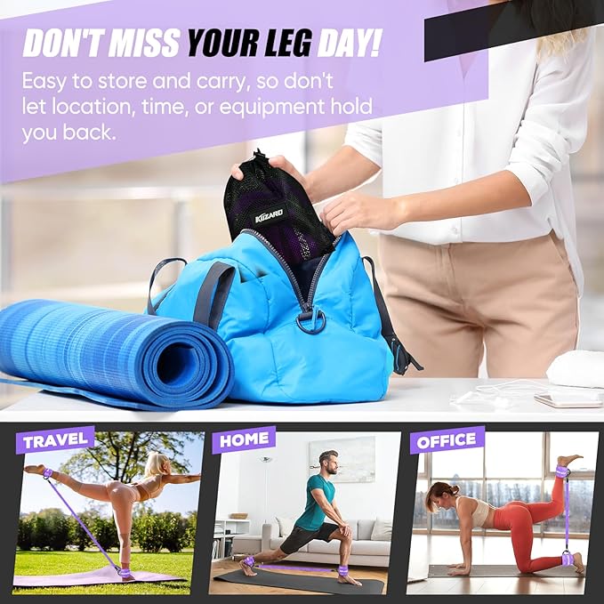 Ankle Resistance Bands with Cuffs, Ankle Weights Bands for Working Out, Women Leg and Glutes Workout Equipment, Exercise Bands for Kickbacks, Butt and Booty Trainer, Home Gym Fitness Equipment